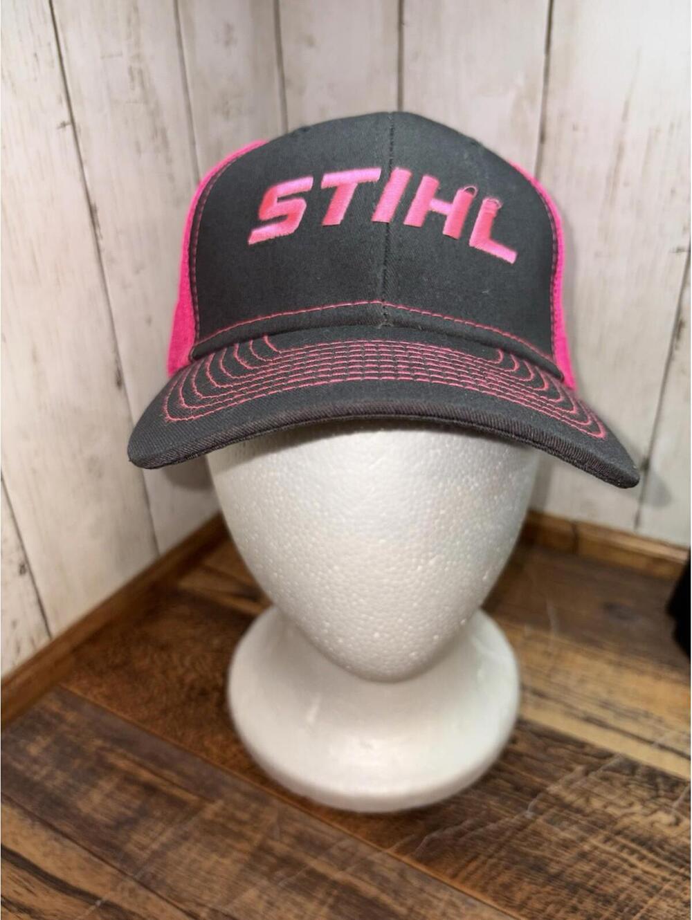 STIHL Outfitters Hat Womens One Size Pink Cotton Trucker Cap Mesh Back Snapback